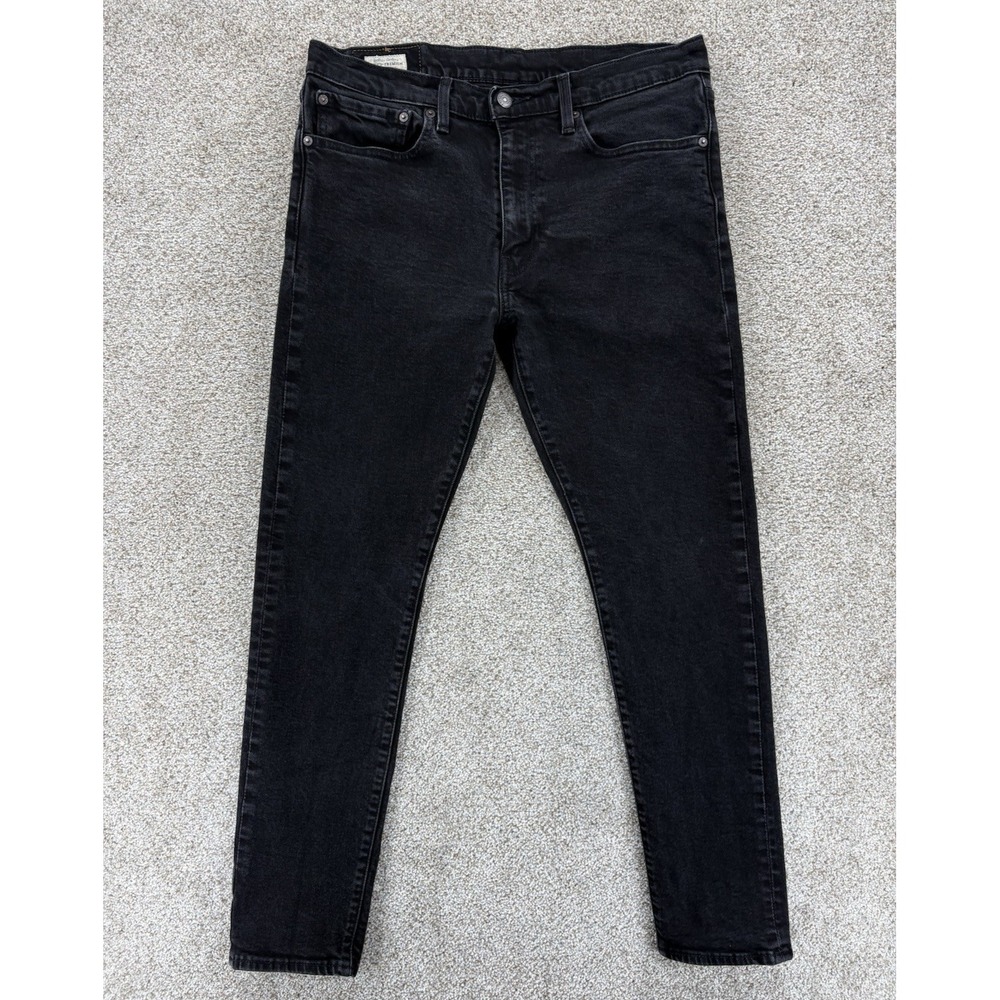 Levis LOT 512 Premium Big E Slim Taper Jean Mens 34x29" Black Leaf Stretch Denim